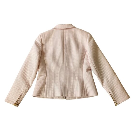 Petite Sophisticate Blazer Jacket Quilted Pink Zip Closure & Collar Small - Picture 2 of 11